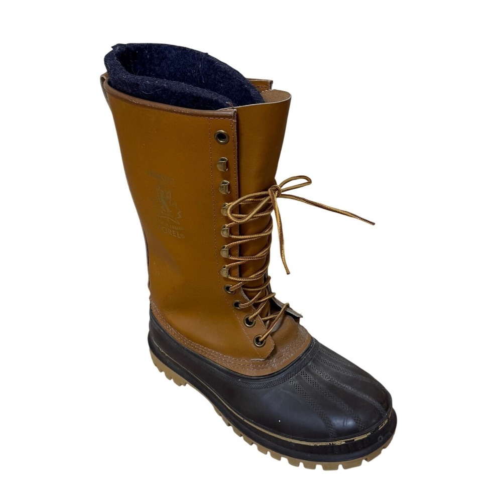 Sorel Men‎ Boots 8 Tan Frontier Duck Leather Waterproof Insulated Winter Canada